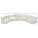 Meridian Arc Cream Boucle Fabric 7 pc Modular Sectional IMAGE 9