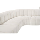 Meridian Arc Cream Boucle Fabric 7 pc Modular Sectional IMAGE 10