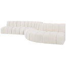  Manufacturer Color_Cream -- Arc 170" Cream Boucle Fabric Upholstered 7 pc Modular Sectional IMAGE 5