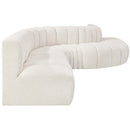  Manufacturer Color_Cream -- Arc 170" Cream Boucle Fabric Upholstered 7 pc Modular Sectional IMAGE 6