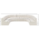  Manufacturer Color_Cream -- Arc 150" Cream Boucle Fabric Upholstered 8 pc Modular Sectional IMAGE 10