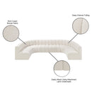  Manufacturer Color_Cream -- Arc 150" Cream Boucle Fabric Upholstered 8 pc Modular Sectional IMAGE 11