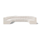  Manufacturer Color_Cream -- Arc 150" Cream Boucle Fabric Upholstered 8 pc Modular Sectional IMAGE 1