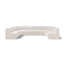 Meridian Arc Cream Boucle Fabric 8 pc Modular Sectional IMAGE 1