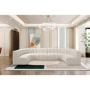  Manufacturer Color_Cream -- Arc 150" Cream Boucle Fabric Upholstered 8 pc Modular Sectional IMAGE 2