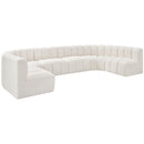  Manufacturer Color_Cream -- Arc 150" Cream Boucle Fabric Upholstered 8 pc Modular Sectional IMAGE 4