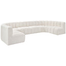 Meridian Arc Cream Boucle Fabric 8 pc Modular Sectional IMAGE 4