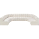  Manufacturer Color_Cream -- Arc 150" Cream Boucle Fabric Upholstered 8 pc Modular Sectional IMAGE 5