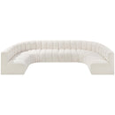Meridian Arc Cream Boucle Fabric 8 pc Modular Sectional IMAGE 5