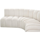  Manufacturer Color_Cream -- Arc 150" Cream Boucle Fabric Upholstered 8 pc Modular Sectional IMAGE 7