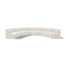 Meridian Arc Cream Boucle Fabric 8 pc Modular Sectional IMAGE 1