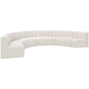 Meridian Arc Cream Boucle Fabric 8 pc Modular Sectional IMAGE 4