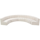  Manufacturer Color_Cream -- Arc 162" Cream Boucle Fabric Upholstered 8 pc Modular Sectional IMAGE 5