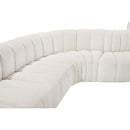 Meridian Arc Cream Boucle Fabric 8 pc Modular Sectional IMAGE 8