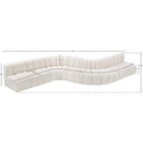  Manufacturer Color_Cream -- Arc 197" Cream Boucle Fabric Upholstered 8 pc Modular Sectional IMAGE 10