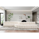  Manufacturer Color_Cream -- Arc 197" Cream Boucle Fabric Upholstered 8 pc Modular Sectional IMAGE 2