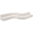  Manufacturer Color_Cream -- Arc 197" Cream Boucle Fabric Upholstered 8 pc Modular Sectional IMAGE 4