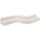 Meridian Arc Cream Boucle Fabric 8 pc Modular Sectional IMAGE 4