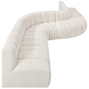 Meridian Arc Cream Boucle Fabric 8 pc Modular Sectional IMAGE 6