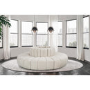  Manufacturer Color_Cream -- Arc 90" Cream Boucle Fabric Upholstered 8 pc Modular Sectional IMAGE 2