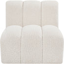 Meridian Arc Cream Boucle Fabric Straight Chair IMAGE 4