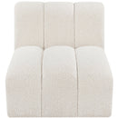Meridian Arc Cream Boucle Fabric Straight Chair IMAGE 5