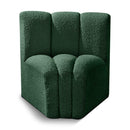 Meridian Arc Green Boucle Fabric Curved Corner IMAGE 1