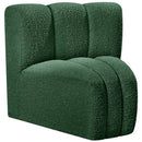  Manufacturer Color_Green -- Arc Green Boucle Fabric Upholstered Modular Curved Corner Chair IMAGE 5
