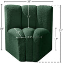 Meridian Arc Green Boucle Fabric Curved Corner IMAGE 7