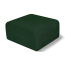 Meridian Arc Green Boucle Fabric Ottoman IMAGE 1