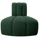  Manufacturer Color_Green -- Arc Green Boucle Fabric Upholstered Modular Reverse Corner Chair IMAGE 4