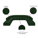  Manufacturer Color_Green -- Arc 161" Green Boucle Fabric Upholstered 10 pc Modular Sectional IMAGE 11