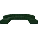  Manufacturer Color_Green -- Arc 161" Green Boucle Fabric Upholstered 10 pc Modular Sectional IMAGE 4