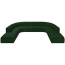 Meridian Arc Green Boucle Fabric 10 pc Modular Sectional IMAGE 5