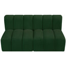 Meridian Arc Green Boucle Fabric 2 pc Modular Sectional IMAGE 5