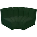  Manufacturer Color_Green -- Arc 60" Green Boucle Fabric Upholstered 2 pc Modular Sectional IMAGE 3