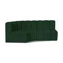 Meridian Arc Green Boucle Fabric 3 pc Modular Sectional IMAGE 1