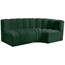  Manufacturer Color_Green -- Arc 84" Green Boucle Fabric Upholstered 3 pc Modular Sectional IMAGE 4