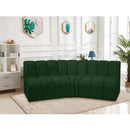  Manufacturer Color_Green -- Arc 86" Green Boucle Fabric Upholstered 3 pc Modular Sectional IMAGE 2