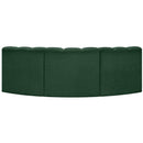 Meridian Arc Green Boucle Fabric 3 pc Modular Sectional IMAGE 3