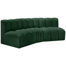  Manufacturer Color_Green -- Arc 86" Green Boucle Fabric Upholstered 3 pc Modular Sectional IMAGE 5