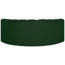  Manufacturer Color_Green -- Arc 80" Green Boucle Fabric Upholstered 3 pc Modular Sectional IMAGE 3