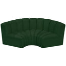 Meridian Arc Green Boucle Fabric 3 pc Modular Sectional IMAGE 4