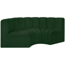  Manufacturer Color_Green -- Arc 80" Green Boucle Fabric Upholstered 3 pc Modular Sectional IMAGE 5