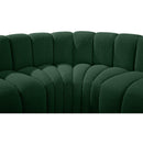 Meridian Arc Green Boucle Fabric 3 pc Modular Sectional IMAGE 7