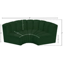 Meridian Arc Green Boucle Fabric 3 pc Modular Sectional IMAGE 8
