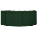 Meridian Arc Green Boucle Fabric 3 pc Modular Sectional IMAGE 3