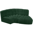  Manufacturer Color_Green -- Arc 70" Green Boucle Fabric Upholstered 3 pc Modular Sectional IMAGE 4