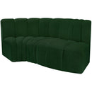  Manufacturer Color_Green -- Arc 70" Green Boucle Fabric Upholstered 3 pc Modular Sectional IMAGE 5