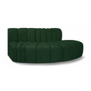  Manufacturer Color_Green -- Arc 77" Green Boucle Fabric Upholstered 3 pc Modular Sectional IMAGE 1